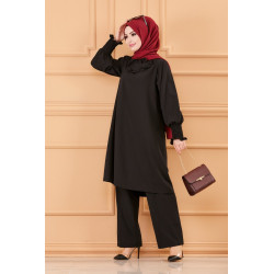 Ensemble chic tunique et pantalon style habillé (Boutique musulmane pour femme voilée)...