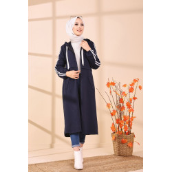 Long with hood for Muslim women-Color blue navy
