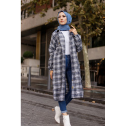 Long shirt for women (Boutique Modern Muslim Clothing) - Clipping blue color