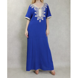 Long oriental dress with women's slips (Dresses not expensive for women) - Color blue king