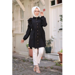 Frilly tunic (Muslim woman chic) - Black color