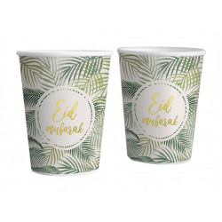Gobelet Eid Mubarak - Motif tropical : Lot de 6 gobelets pour fête musulmane de l'Aïd