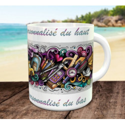 Mug pour enfant thème bus scolaire et école - Tasse cadeau avec deux messages...