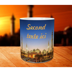 Mug mosquée Sheikh Zayed à Abu-Dhabi avec deux messages personnalisés