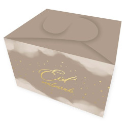 Boîte à biscuits Eid Mubarak - Couleur taupe doré