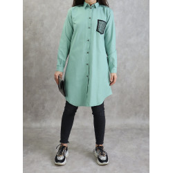 Almond green cotton shirt