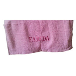 Woman's towel (pink) personalized with Arabic / Muslim name