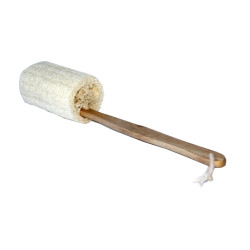 Bath brush (loofah) for massage with wooden handle
