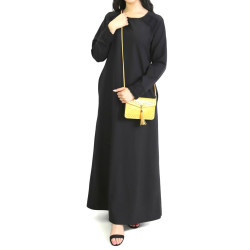 Robe longue à manches longues sobre et chic pour femme (Plusieurs couleurs disponibles)