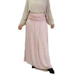 Long and loose skirt ideal for spring-summer - Pale pink color