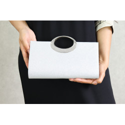 Pochette de soirée à poignet métallique - Sac à main tendance pour femme - Couleur argenté