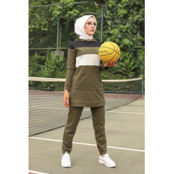 Survêtement tricolore à capuche imprimé "Breathe" (Vetement de sport pour femme...