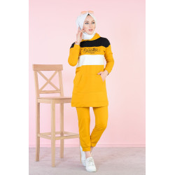 Survêtement tricolore à capuche imprimé "Breathe" (Vetement de sport pour femme...