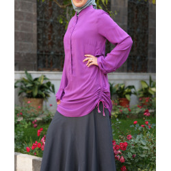 Chemisier - Drawstring Hem Blouse [wB4181]