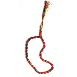 Muslim rosary (sebha) 33 beads in amber red color