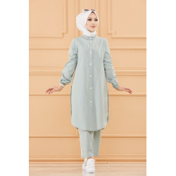 Casual ensemble: Tsingle buttoned (long shirt) and its pants (Hijab modern masking for...