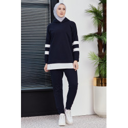 Survêtement femme deux pièces bicolore à capuche (Ensemble sport pas cher - Mode...