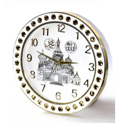 Horloge islamique ronde avec parties dorées