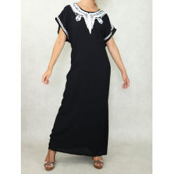 Robe orientale type gandoura tunisienne avec broderies pour femme - Plusieurs couleurs...