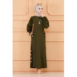 Robe boutonnée chic pour femme (Vêtement style habillé pour hijab - Boutique musulmane)...