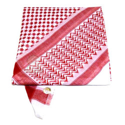 Ghutra blanche avec motifs rouges - Al Othaiman Super Deluxe 52"
