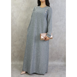 Long marl dress in light gray