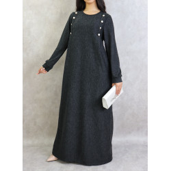 Long heather black dress