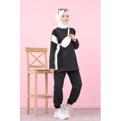 2-piece women's tracksuit set (Vetement Hijab Sport for Muslim) - Anthracite color