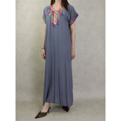 Robe été à fil multicolore avec effet miroirs pour femme - Couleur Gris