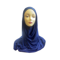 Hijab in crepe easy to put on-Color Navy