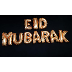 Grande Guirlande gonflable avec 10 ballons "Eid Mubarak" (Pour fête musulmane de l'Aïd)...