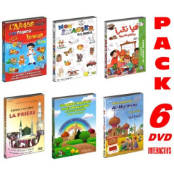 Pack 6 DVD de référence pour enfants (langue arabe, Coran, bonnes manières,...