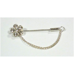 Epingle pour hijab avec diamants blancs sous forme de fleur