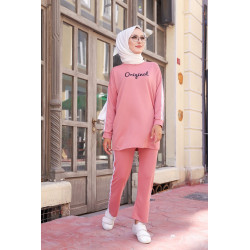 2-piece "original" tracksuit (Sweat and pants) - Veiled Women's Look Hijab - Light Pink...