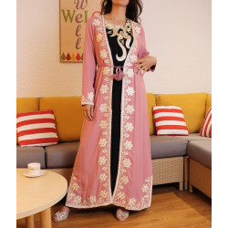 Long kimono with embroidery - Color Old Pink