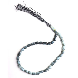 Muslim rosary (sebha) 33 beads in gray color glass with marble effect