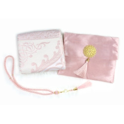 Sacoche cadeau femme musulmane : Pochette en tissu + Chapelet 99 perles (Sabha) + tapis...