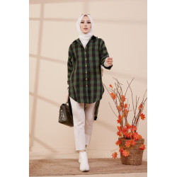 Shirt-Single-to-Square Tone (Female) - Emerald and Black Green