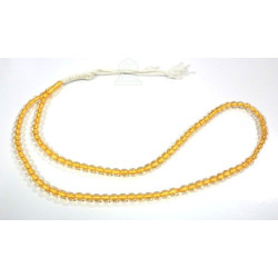 Chapelet "Sebha" ultra-résistant transparent jaune avec ponpon blanc 99 grains