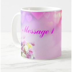 Mug with personalized messages (pink heart)