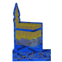Autocollant "Kâba" (Kaaba) Bleu holographique et chahada
