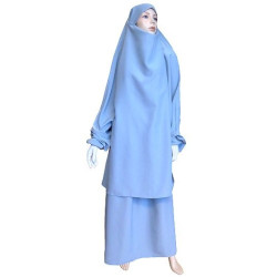 Reversible jilbab (satin / normal) two pieces (Cape + Flared skirt) - Size S / M -...