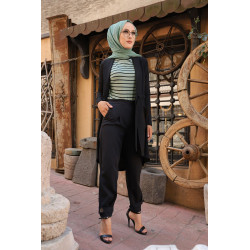 Classic and casual women's trousers (hijab online shop) - Black color