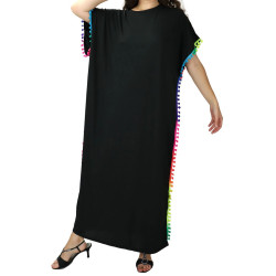 Robe orientale à pompons multicolores sur les côtés - Plusieurs couleurs disponibles