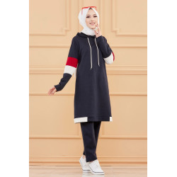 Ensemble décontracté et sport pour femme (Tenue Hijab moderne) - Couleur bleu marine