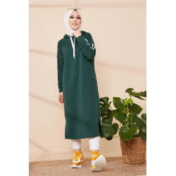 Tunique style décontracté avec capuche pour femme (Vetement hijab moderne et sport) -...