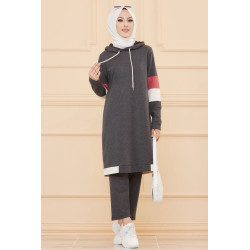 Ensemble décontracté et sport pour femme (Vêtement Hijab Mode) - Couleur anthracite
