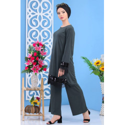 Ensemble chic 2 pièces tunique + pantalon - Vêtement moderne et mastour pour femme -...
