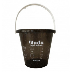 Seau pour les ablutions (Wudu Niya & Bismillah) pour enfants et adultes - Couleur noir