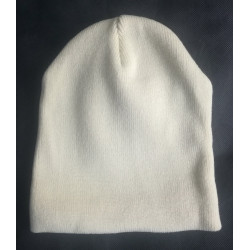 Bonnet d'hiver Blanc long avec partie rabattable